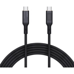 Aukey Cb-Mcc102-Bk 100W Naylon &Ouml;Rg&Uuml;L&Uuml; 480Mbps Type-C Type-C Lcd Ekranlı(1,8M)