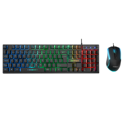 Everest Km-198 Luminax Q G&Ouml;Kkuşağı Aydınlatmalı Gaming Klavye + Mouse Set Siyah