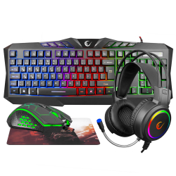 Rampage Km-404 Argenti Q Rainbow Usb Gaming Combo Klavye+Kulaklık+Mouse+Mousepad