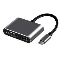 Frisby Fa-7678C Type-C - Hdmi+Vga 4Kx2K Ethernet Adapt&Ouml;R