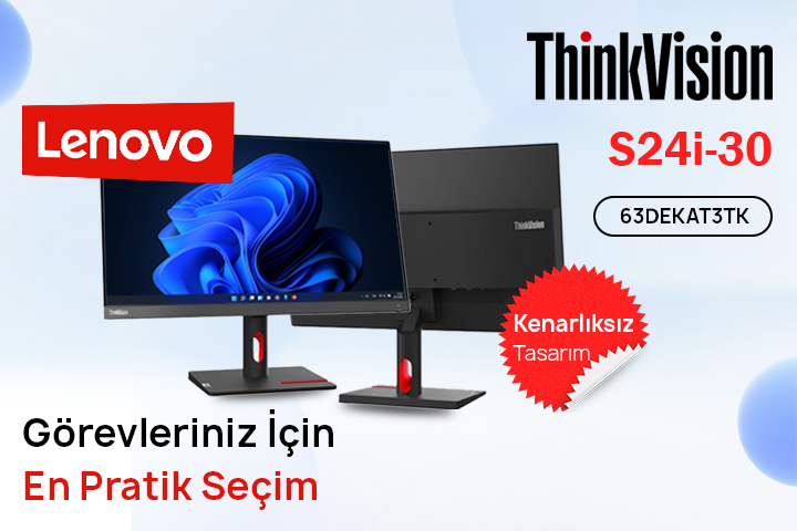 Lenovo ThinkVision S24i-30 Görevleriniz İçin En Pratik Seçim
